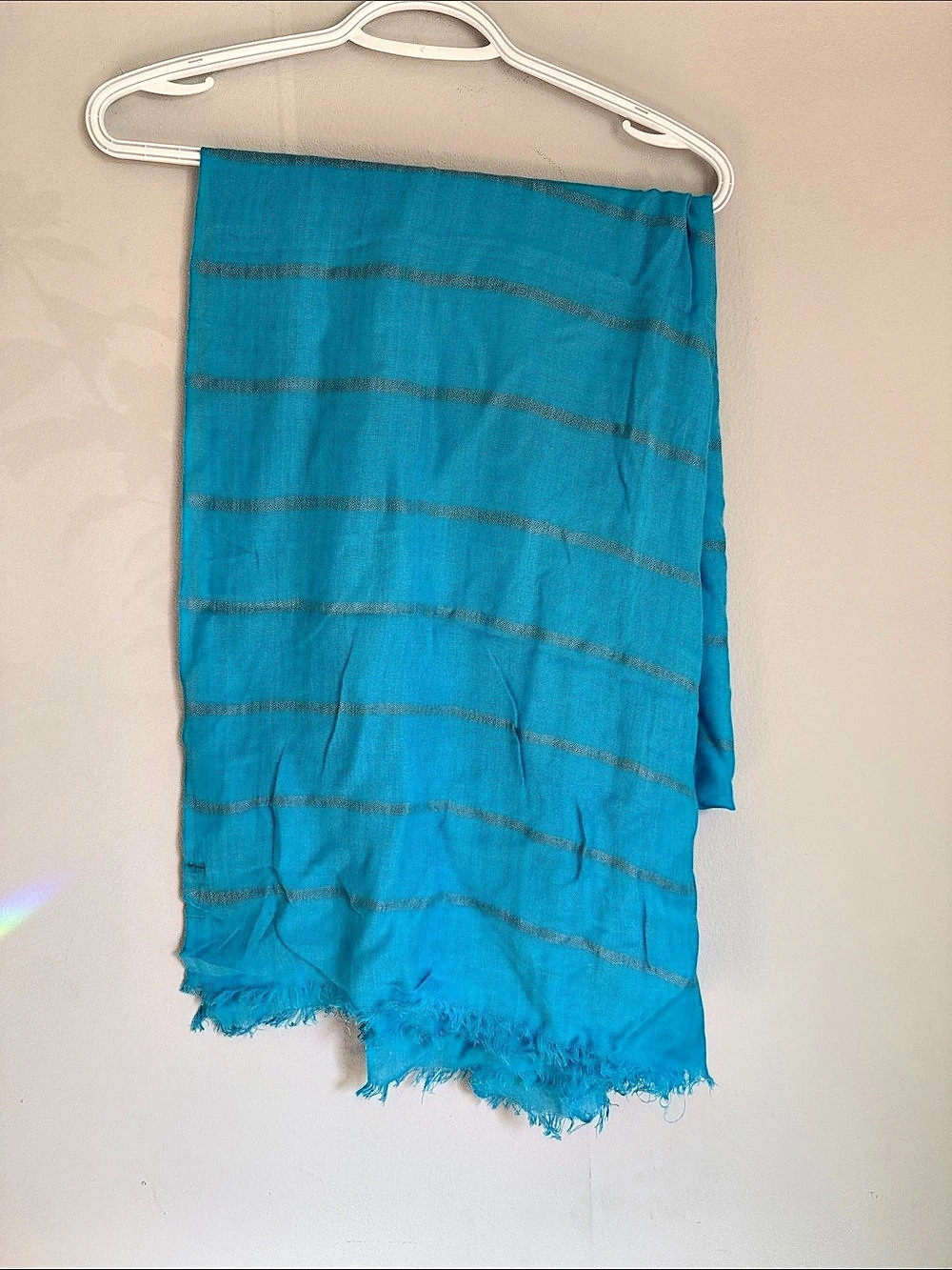 Striped Scarf in Blue & Gray